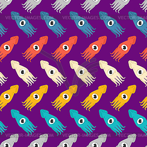 Squid pattern seamless. cephalopod marine animal - vector clipart