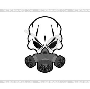 Biohazard Skull in mask. Skull in chemical - vector image