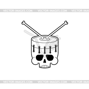 Skull drum of bones. Skeleton trommel - vector clip art