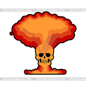 Череп от ядерного взрыва . Атомный гриб из ядер - иллюстрация в векторе