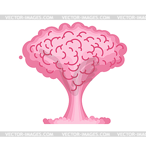 Brain explosion. Nuclear explosion of brains. - vector clipart