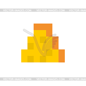 Cheese Pixel art. 8 bit Cheese piece - vector clipart