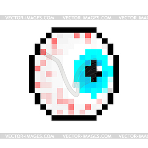 Eyeball Pixel art. 8 bit Round eye. pixelated - vector clipart