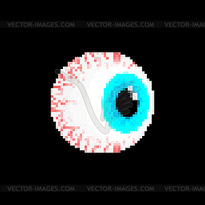 Eyeball Pixel art. 8 bit Round eye. pixelated - vector clipart / vector image