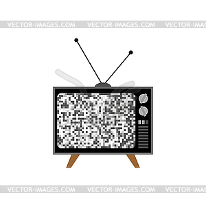 Broken old TV  - vector image