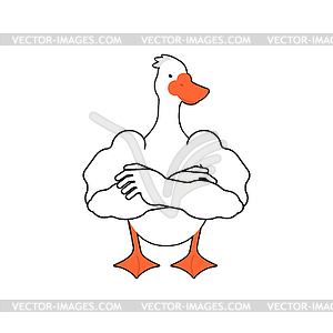 Strong goose. Powerful waterfowl - vector image