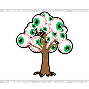 Tree with eyes. Eyed tree - vector clipart