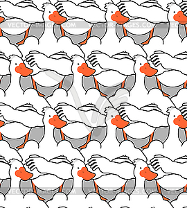 Strong goose Pattern seamless . Powerful waterfowl - vector image