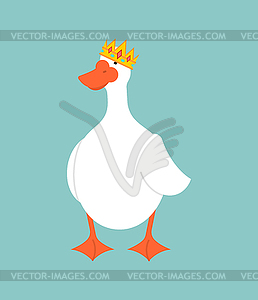 King goose in crown . Ruler waterfowl illustratio - vector clip art