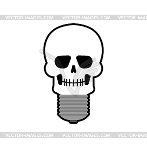 Skull light bulb dead idea - vector clipart