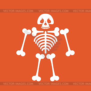 Мультяшный про скелета. Череп забавная голова - векторный рисунок