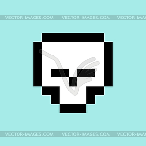 Skull Pixel art. 8 bit skeleton head. pixelated - vector image