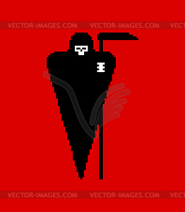 Grim Reaper Pixel art. 8 bit Death symbol. pixelate - vector image