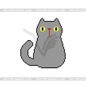 Кошачья пиксельная графика. 8-битный Пэт. с пикселизацией - изображение в векторе / векторный клипарт