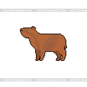 Capybara Pixel art. 8 bit guinea pig. pixelated - vector clip art