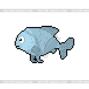 Fish Pixel art. 8 bit Carp. pixelated - vector image