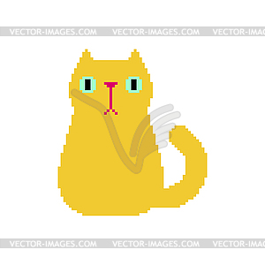 Cat Pixel art . 8 bit Pet. pixelated - royalty-free vector image