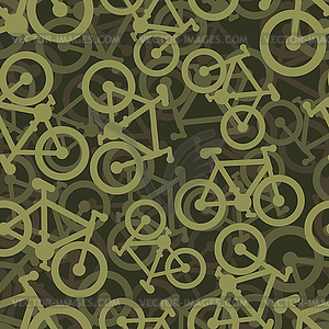 Bike military Pattern seamless. bicycle army - vector clip art