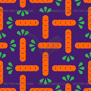 Carrot cartoon pattern seamless. Baby fabric texture - color vector clipart