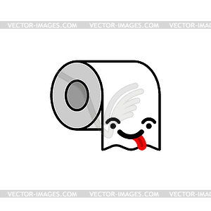 Toilet paper is cute. Joy of life concept - vector clipart