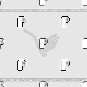 Toilet paper roll pixel art pattern seamless. 8 - vector clipart / vector image