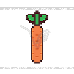 Carrot pixel art . 8 bit pixelated Vegetable illu - vector clipart