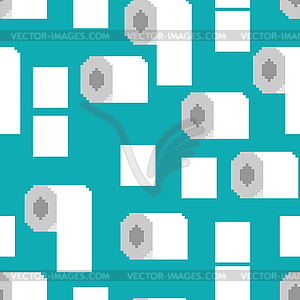 Toilet paper roll pixel art pattern seamless. 8 - vector clip art