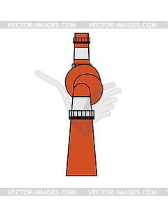 Knotted plant pipe. Factory pipe with knot. - vector clipart