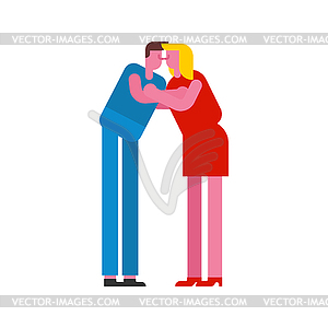 WLovers kiss and hug. eb - vector clipart