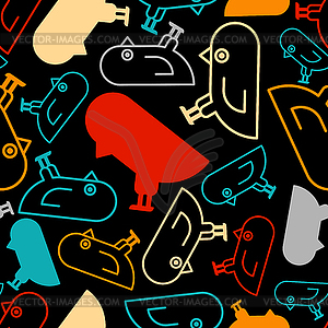 Bird pattern seamless. Cartoon birds background. - vector clip art