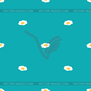 Бесшовный пиксельный рисунок жареного яйца. 8-битная текстура - векторный рисунок