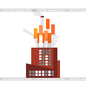 Tobacco Factory. plant produces cigarettes. - vector clip art
