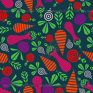 Vegetables geometric pattern seamless. Vegetable - color vector clipart