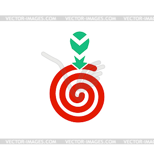 Tomato geometric symbol. Vegetable sign - vector image