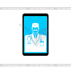 Online medicine. doctor conducts an appointment - vector clipart