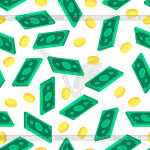 Money isometric style pattern seamless. dollars - vector image