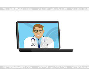 Online medicine. doctor conducts an appointment - vector clipart