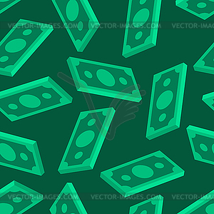 Бесшовный узор в изометрическом стиле Money. долларов - изображение векторного клипарта