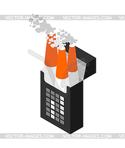 Tobacco Factory. plant produces cigarettes. - vector clip art