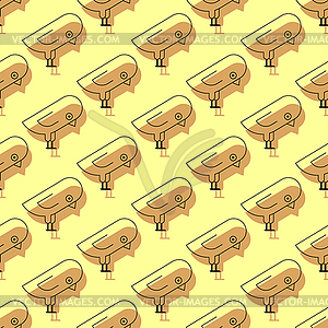 Bird pattern seamless. Cartoon birds background. - vector image