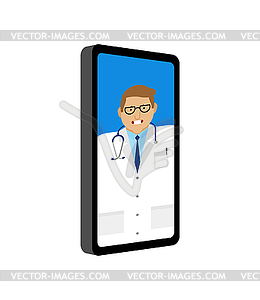 Online medicine. doctor conducts an appointment - color vector clipart