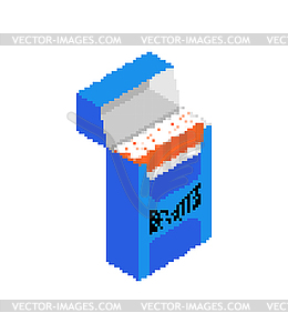 Pack of cigarettes pixel art. 8 bit pixelated - vector clipart / vector image