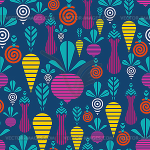 Vegetables geometric pattern seamless. Vegetable - vector clipart