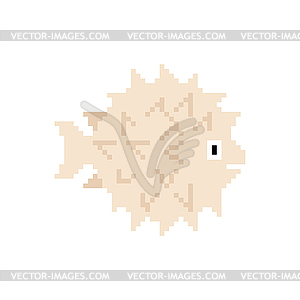 Spotted Puffer pixel art. 8 bit - vector image