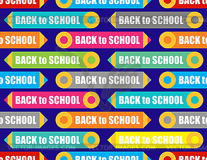 Back to school background. Colored pencils pattern - vector image