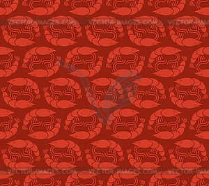 Shrimp pattern seamless. Sea shrimp background. Bab - vector image