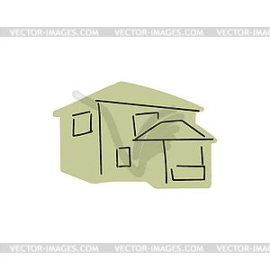 House hand drawing simple shape - vector clipart / vector image