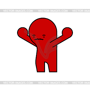 Anger emotion icon. Angry red man symbol. Rage - vector clipart