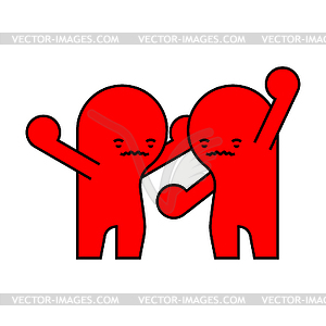 Anger emotion icon. Angry red man symbol. Rage - vector clipart