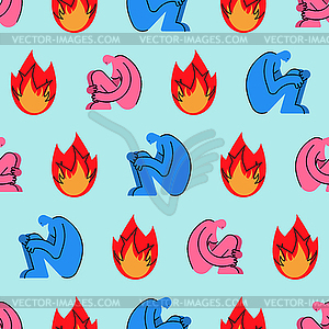 Lovers` quarrel pattern seamless. Two people are - vector clipart